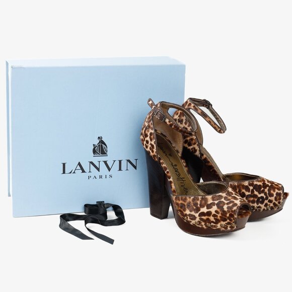 Lanvin AW/13 Brown Leopard Pony Hair Platform Heels - Picture 11 of 11
